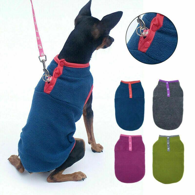 XL Pet Dog Puppy Winter Warm Fleece Jumper Vest Coat Jacket Apparel Clothes - Grey