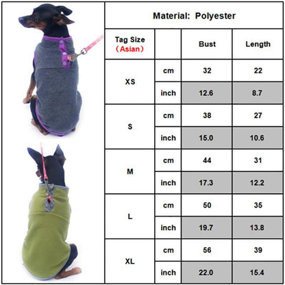 XL Pet Dog Puppy Winter Warm Fleece Jumper Vest Coat Jacket Apparel Clothes - Pink