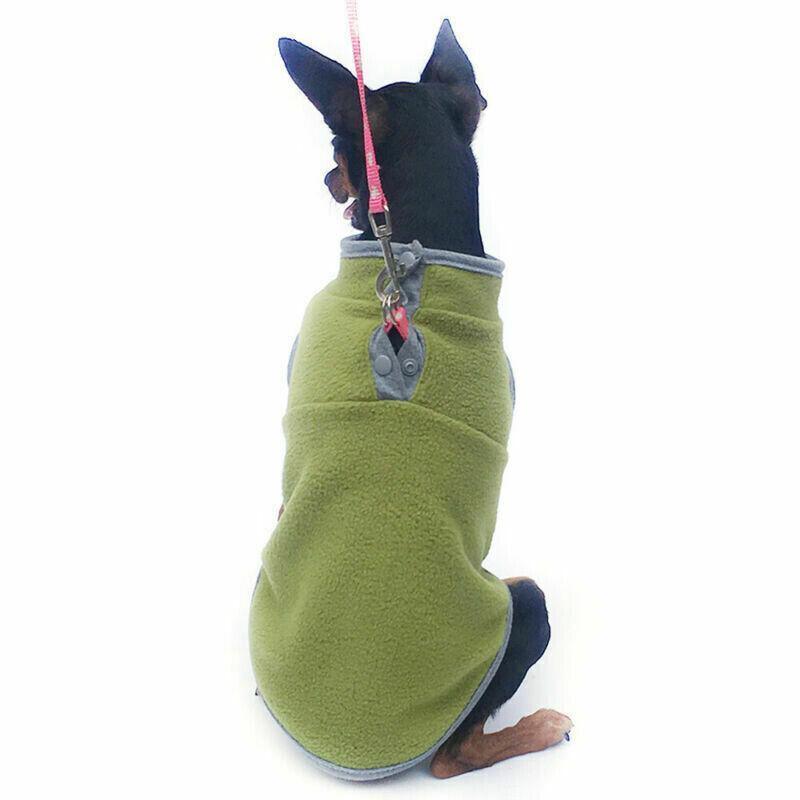 L Pet Dog Puppy Winter Warm Fleece Jumper Vest Coat Jacket Apparel Clothes Outdoor - Pink
