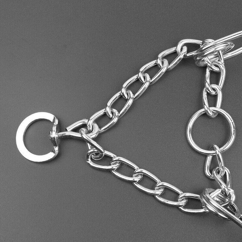 S-Xl Collar Choke Steel Metal Chain Dog Training Adjustable Necklace Sliver - L-3.5