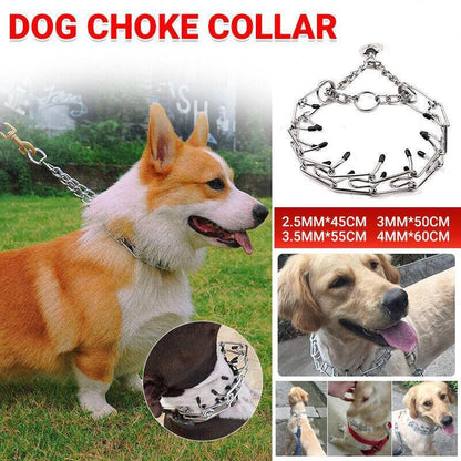 S-Xl Collar Choke Steel Metal Chain Dog Training Adjustable Necklace Sliver - S-2.5