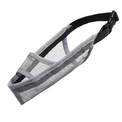 Adjustable XL Size Pet Dog Mask Mouth Muzzle Anti Barking Bite Stop Chewing Mask - Grey