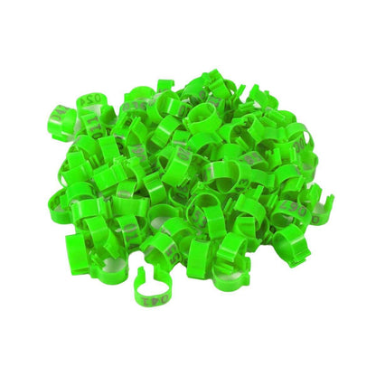 100X 001-100 Digital Numbered Bird Leg Band Rings Clip For Pigeon Parrot Poultry - Black