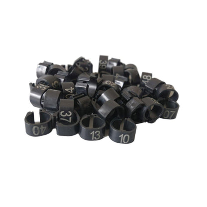 100X 001-100 Digital Numbered Bird Leg Band Rings Clip For Pigeon Parrot Poultry - White