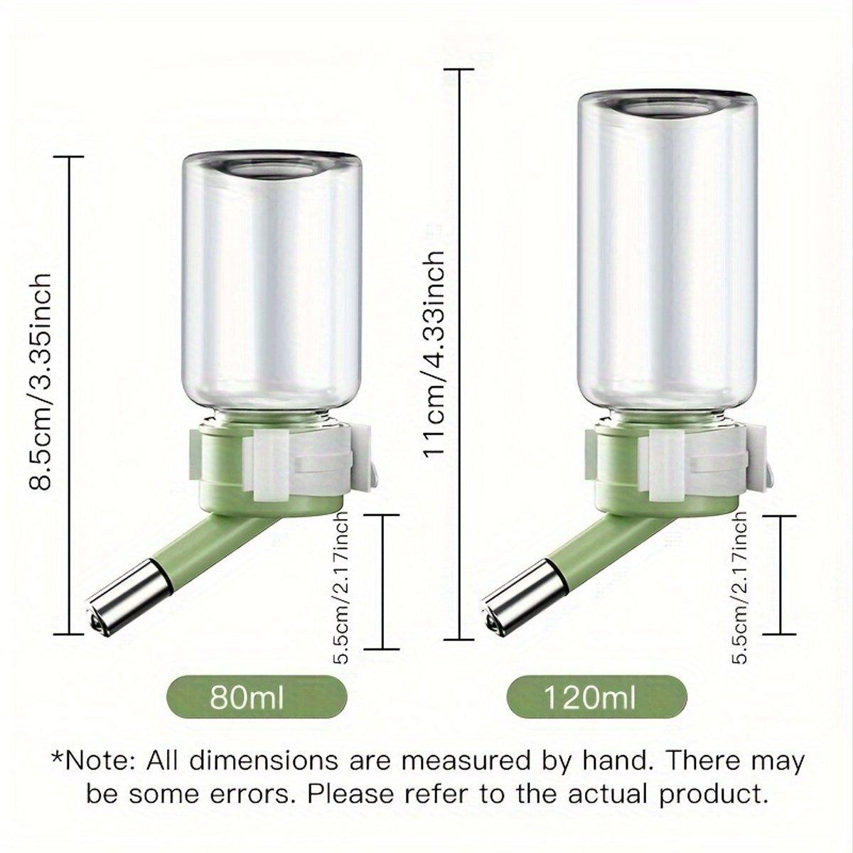 Pet Water Bottle for Hamster Guinea Pig Rabbit Vacuum Drinking Feeder Kettle - 80ml-Green