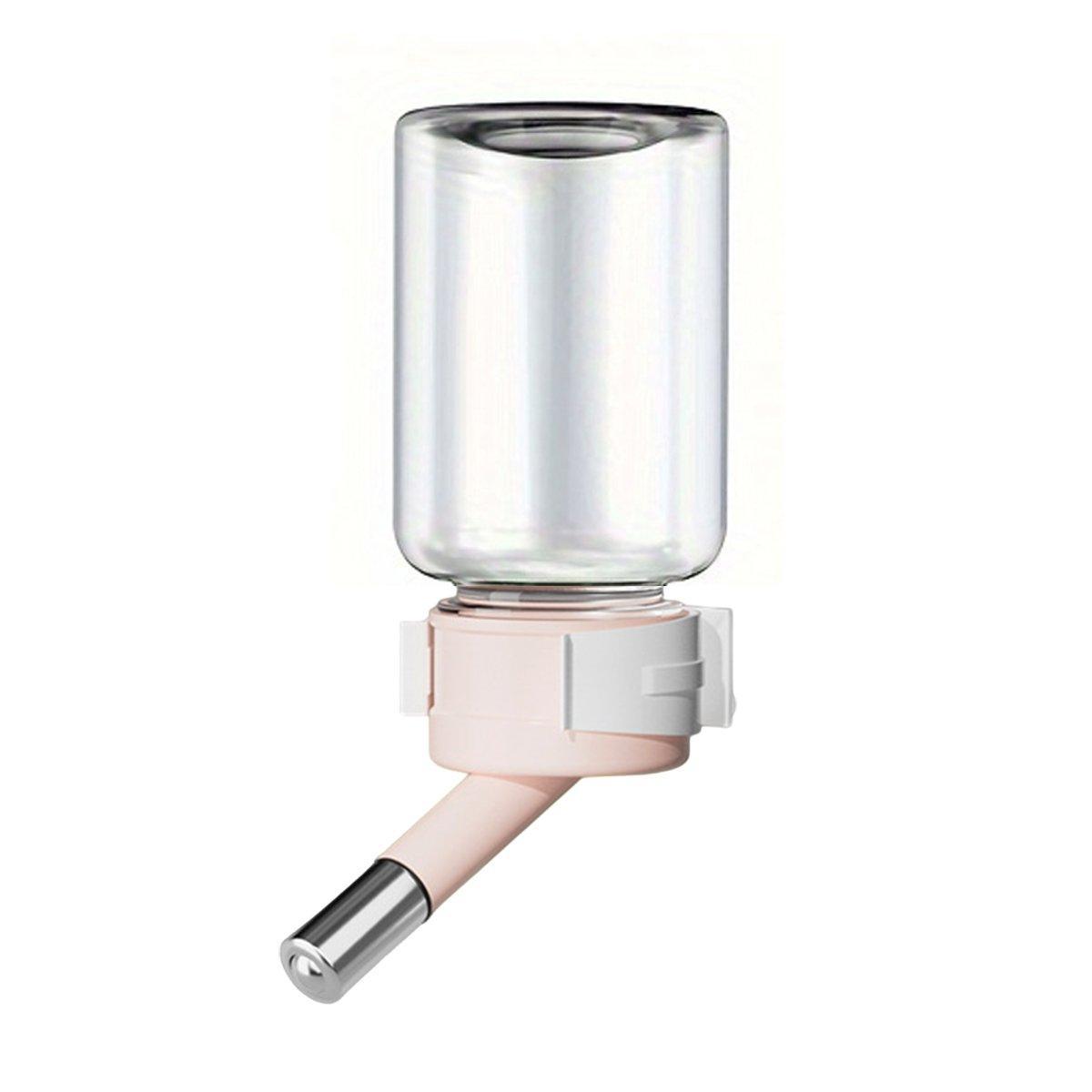 Pet Water Bottle for Hamster Guinea Pig Rabbit Vacuum Drinking Feeder Kettle - 80ml-Pink