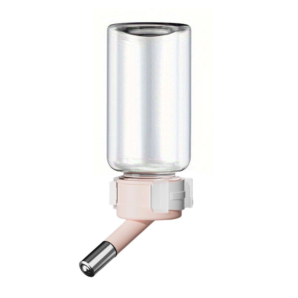 Pet Water Bottle for Hamster Guinea Pig Rabbit Vacuum Drinking Feeder Kettle - 80ml-Pink