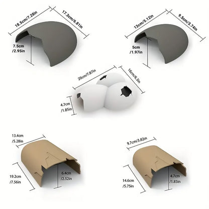 Reptile Hideout Plastic Cave Decorative Shelter for Lizard Snake Spider Habitat - Eggshell Set of 2