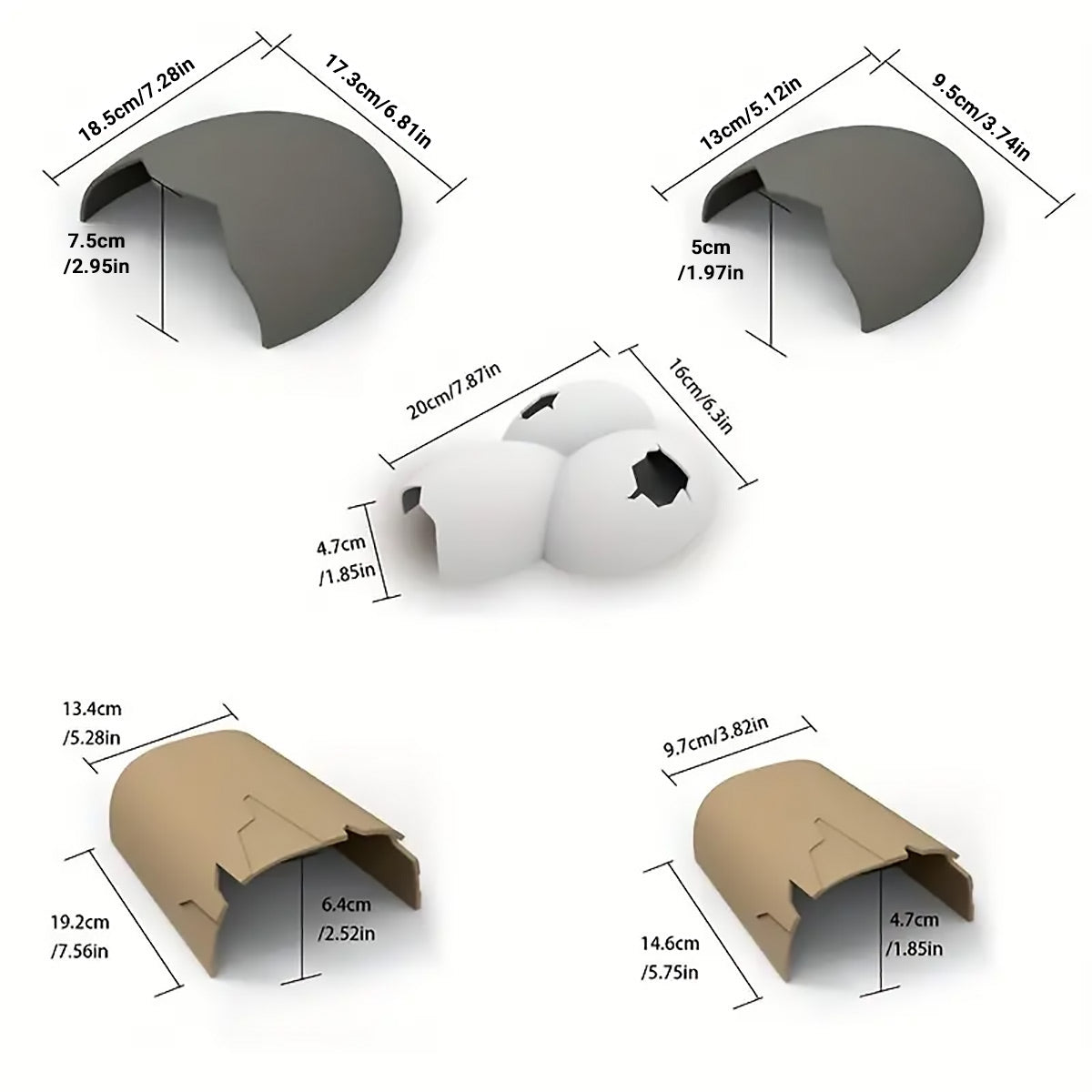Reptile Hideout Plastic Cave Decorative Shelter for Lizard Snake Spider Habitat - Conjoined eggshell