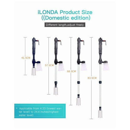 Battery Powered Aquarium Gravel Cleaner with Adjustable Siphon and Filter Bag