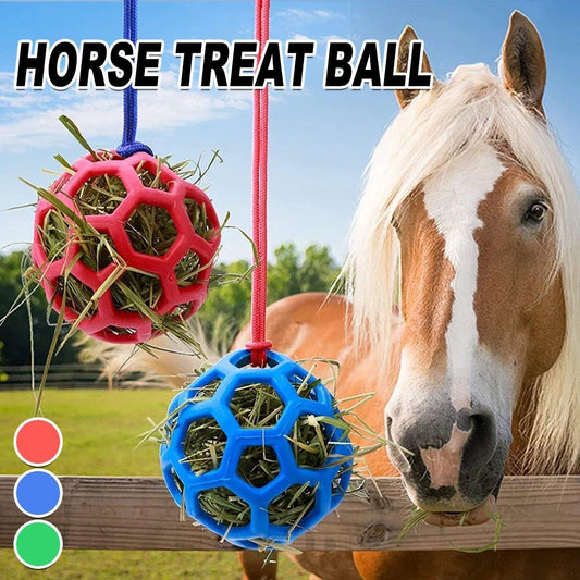 Hanging Hay Feeders Stable Feed Polo Feeding Balls Toy for Horses and Livestock - Green