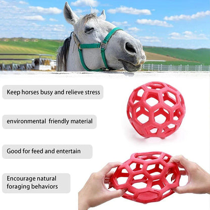 Hanging Hay Feeders Stable Feed Polo Feeding Balls Toy for Horses and Livestock - Green