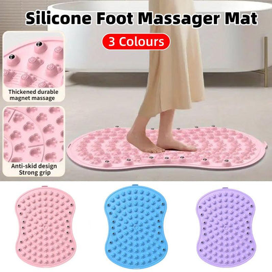 Soft Silicone Foot Massage Mat for Daily Comfort and Pressure Relief - Pink