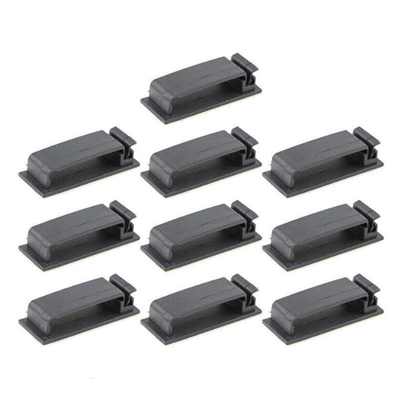 Adhesive Cable Clips Management Clamp Wire Organiser Rectangle Tidy Desk Holder