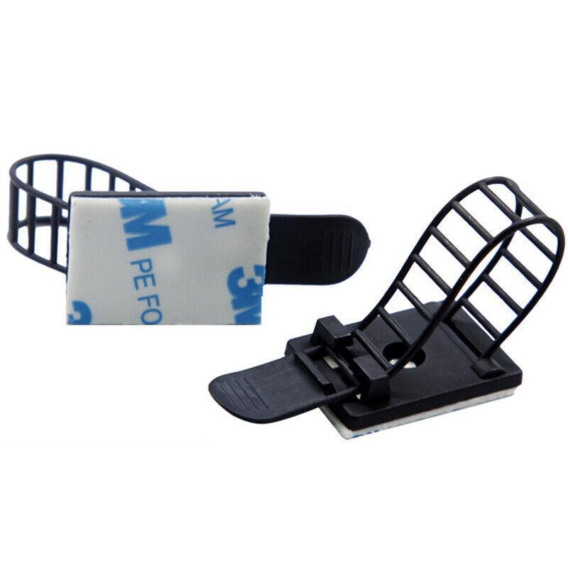 Adjustable Cable Clips Straps Adhesive Cord Management Wire Organizer Black Au