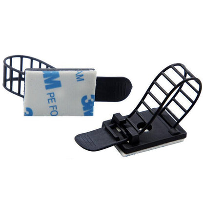 Adjustable Cable Clips Straps Adhesive Cord Management Wire Organizer Black Au