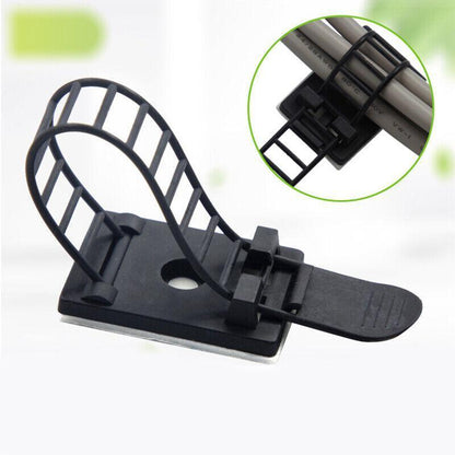 Adjustable Cable Clips Straps Adhesive Cord Management Wire Organizer Black Au