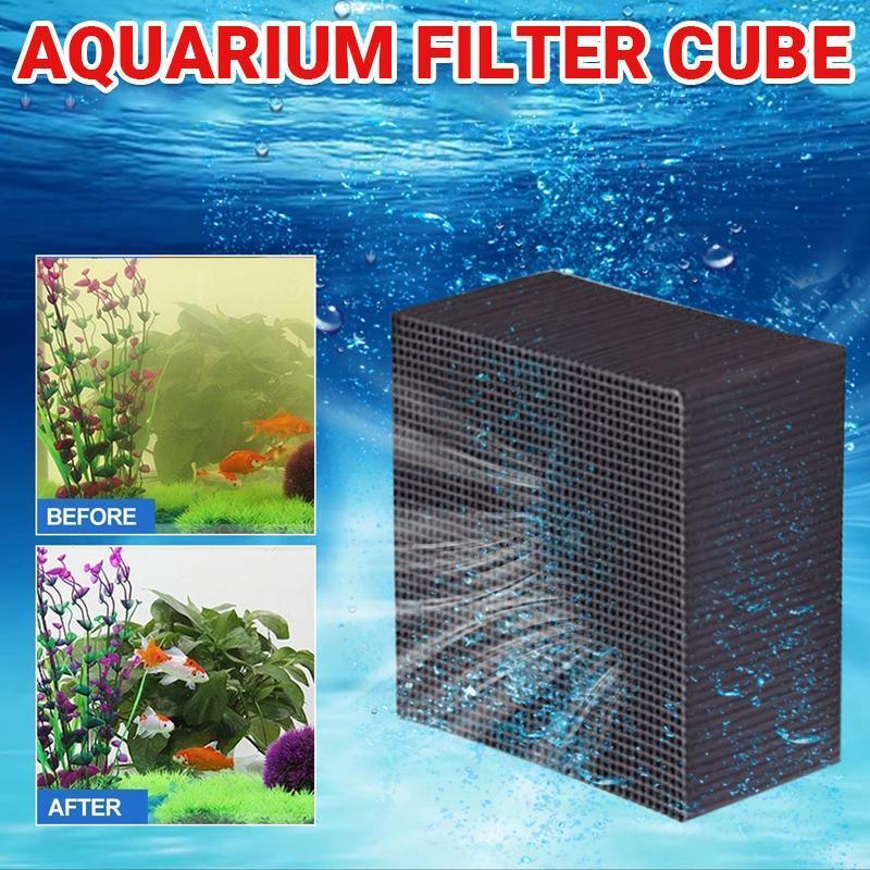 Eco-Aquarium Carbon Filter For Fish Tank Water Purifier Cube Aquarium Cleaner - 10X10X10CM