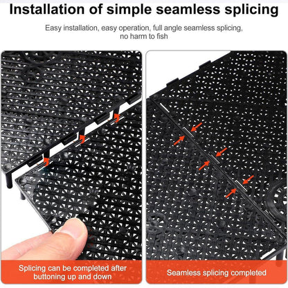 Fish Tank Aquarium Under Gravel Filter System Safe Filtration Plate Board Kit - Black-10PCS