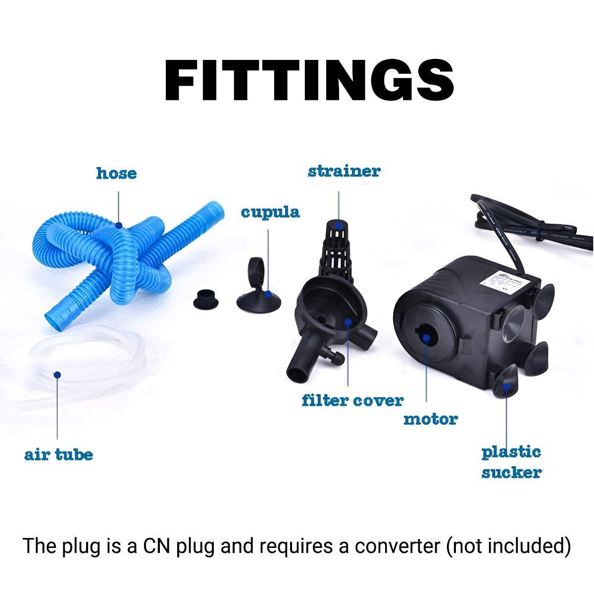 3in1 Mini Aquarium Fish Tank Filter Submersible Water Purifier Oxygen Pump - QL-400 (30W 2000L/H)