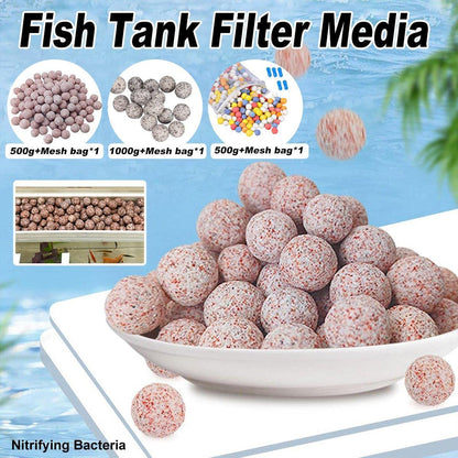 Quartz Ball Ceramic Bio Ball Filter Media Biological Ring for Aquarium Fish Tank - Pink-500g