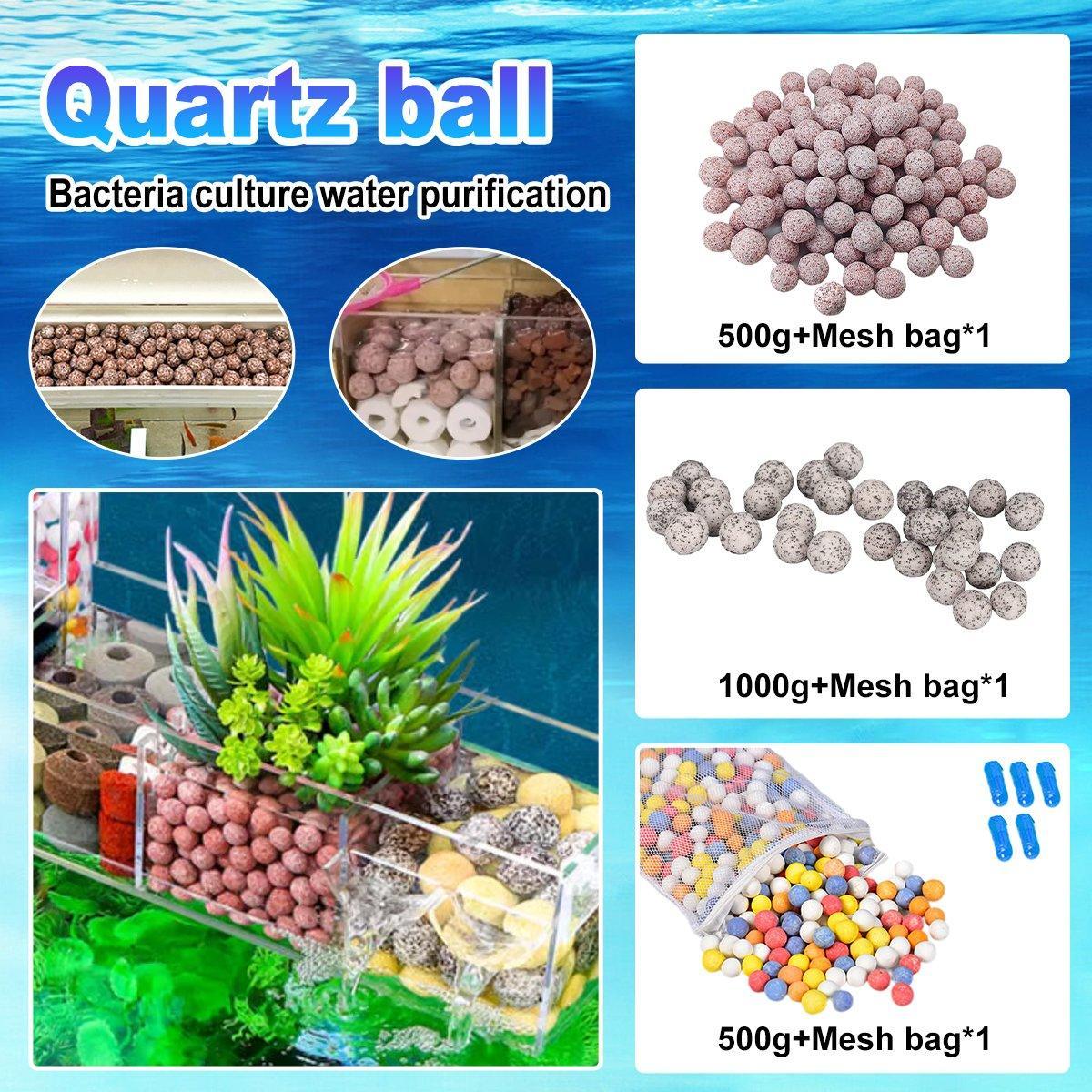 Quartz Ball Ceramic Bio Ball Filter Media Biological Ring for Aquarium Fish Tank - Pink-500g