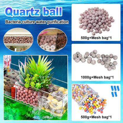 Quartz Ball Ceramic Bio Ball Filter Media Biological Ring for Aquarium Fish Tank - Pink-500g