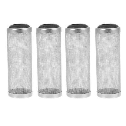 4x Stainless Steel Shrimp Filter Guard Aquarium Intake Protector Fish Safe Mesh - Black-4PCS (16mm)