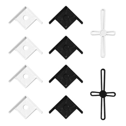 5pcs Plastic Fish Tank Base Bracket Corner Guard Stand Holder for Aquarium Tanks - Black-L