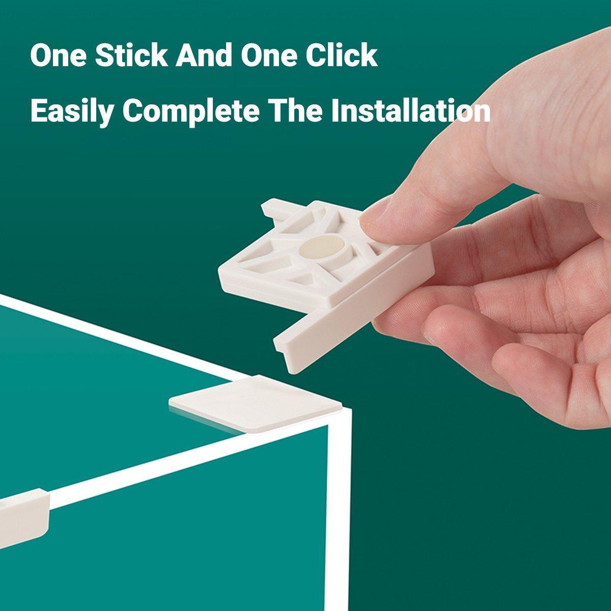 5pcs Plastic Fish Tank Base Bracket Corner Guard Stand Holder for Aquarium Tanks - Black-S