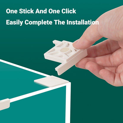 5pcs Plastic Fish Tank Base Bracket Corner Guard Stand Holder for Aquarium Tanks - Black-S