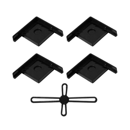 5pcs Plastic Fish Tank Base Bracket Corner Guard Stand Holder for Aquarium Tanks - Black-S