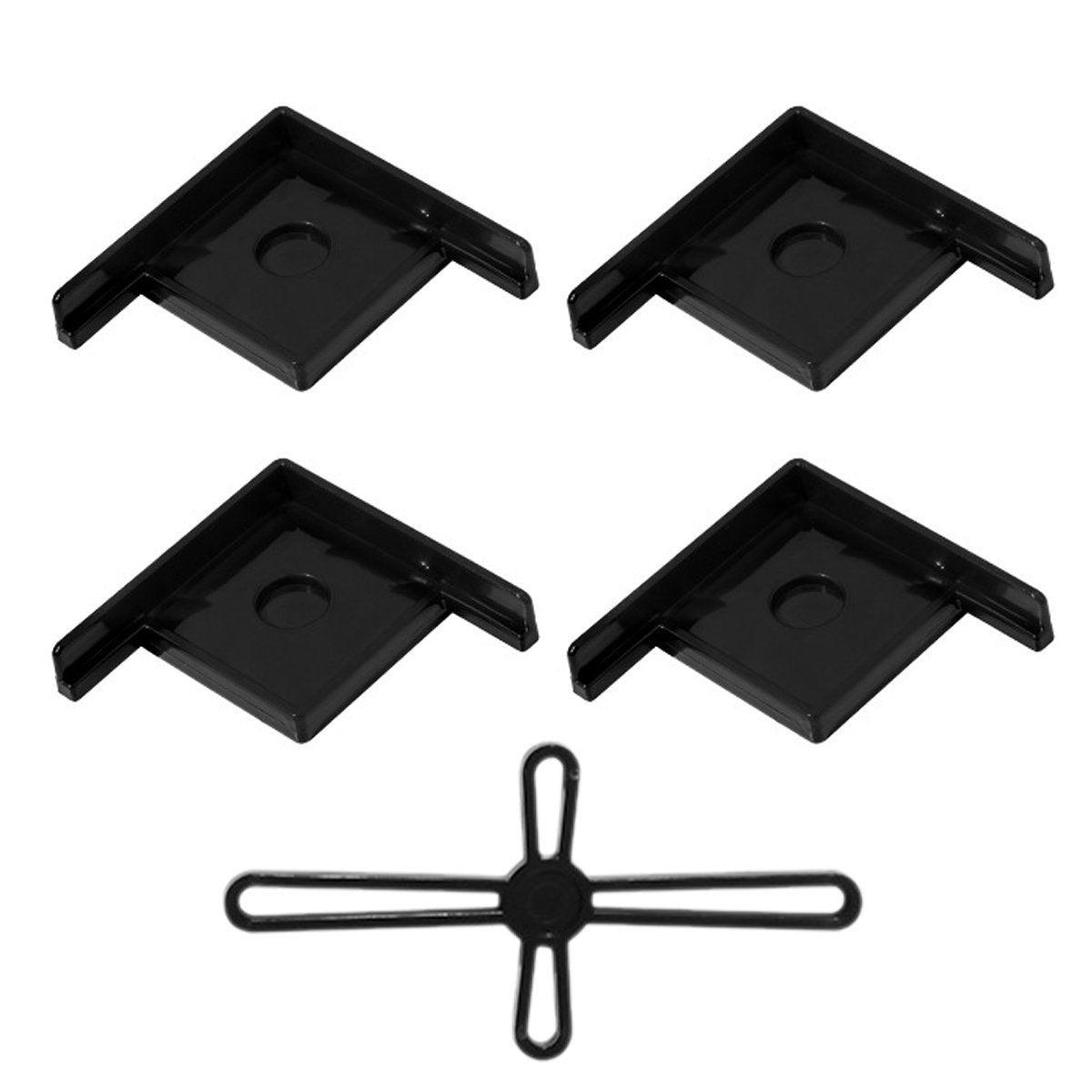 5pcs Plastic Fish Tank Base Bracket Corner Guard Stand Holder for Aquarium Tanks - White-S