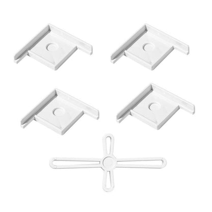 5pcs Plastic Fish Tank Base Bracket Corner Guard Stand Holder for Aquarium Tanks - White-S