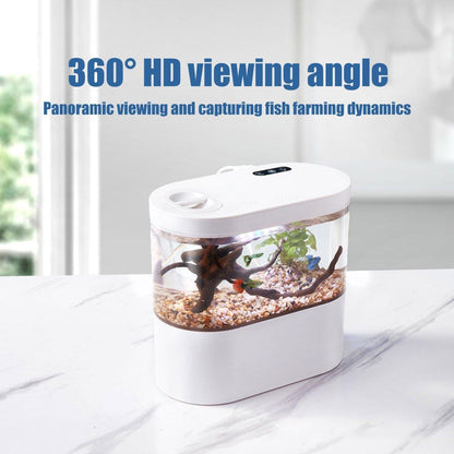 Mini Self-Circulating Desktop Fish Tank Eco-Friendly Creative Aquarium for Home - Pink