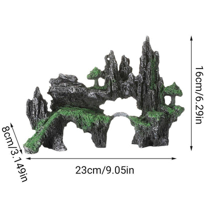Aquarium Decoration Rock Cave Stone Ornament Fish Tank Mountain View Decor