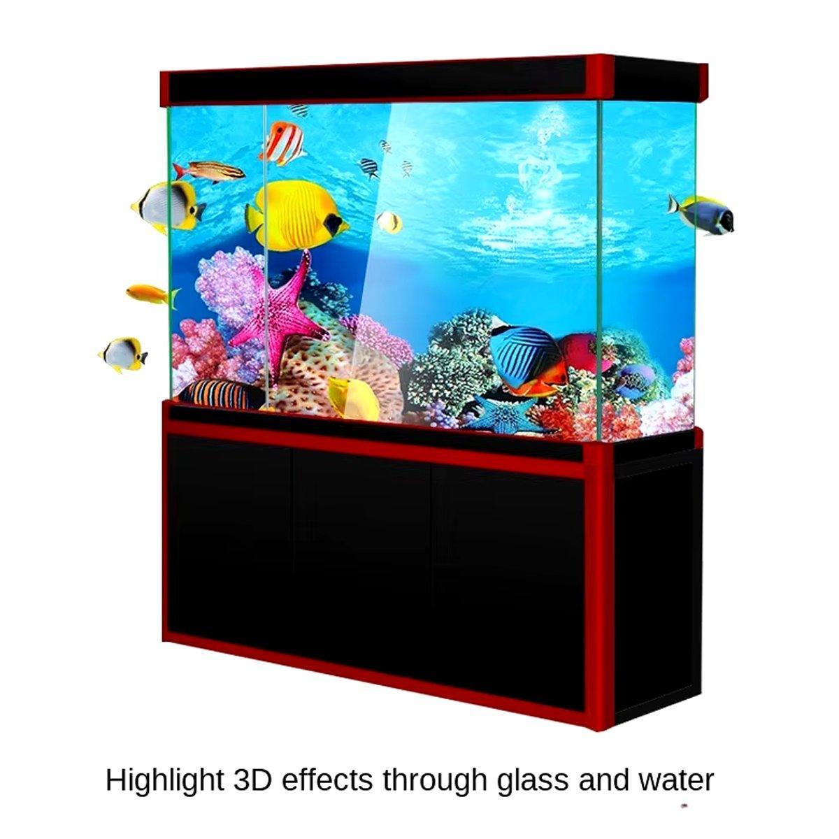 Aquarium Background Fish Tank Wallpaper Double Sided Decoration Sticker Paper - A-50cmx102cm