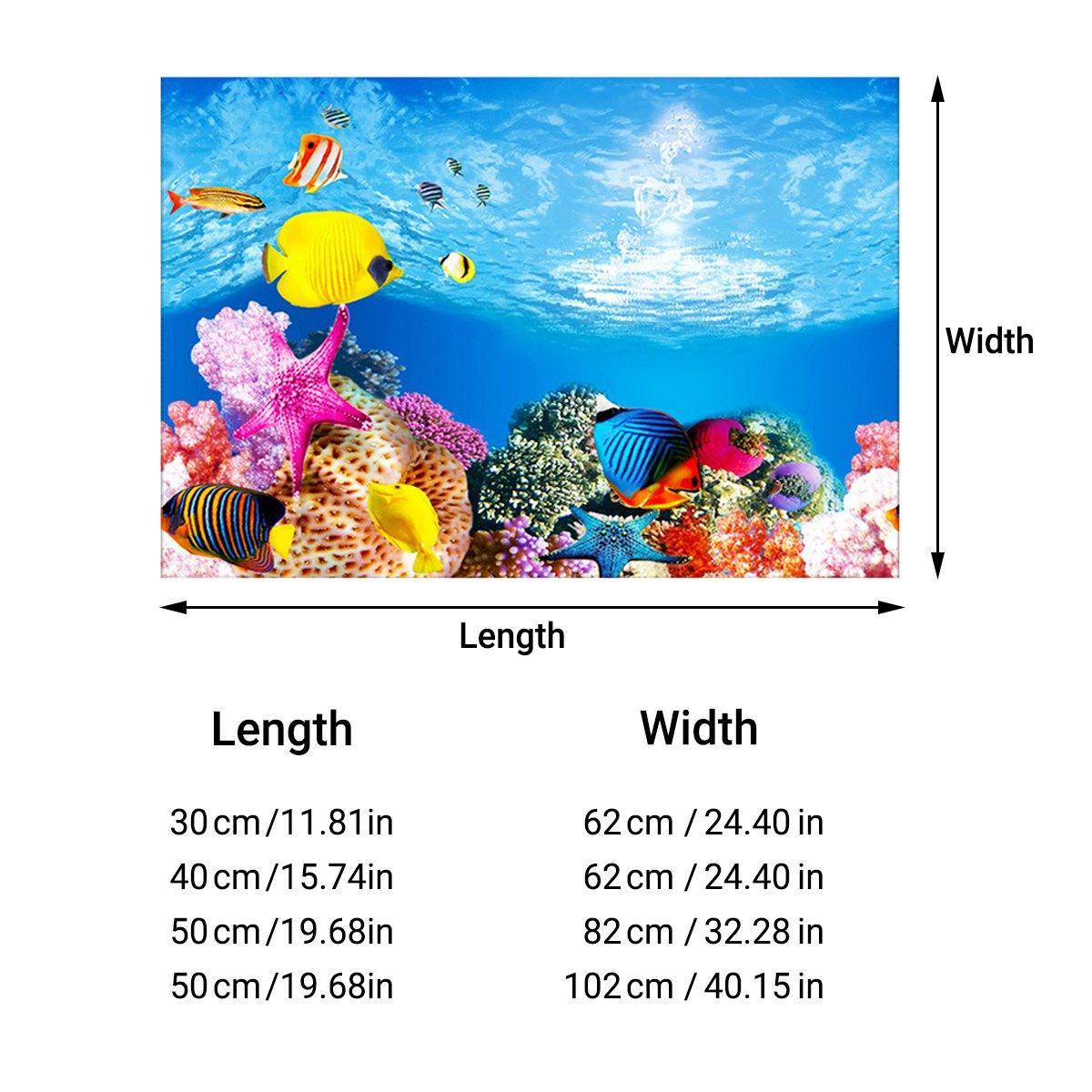 Aquarium Background Fish Tank Wallpaper Double Sided Decoration Sticker Paper - J-50cmx82cm