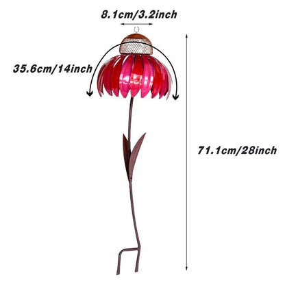 Decorative Metal Flower Garden Bird Feeder Outdoor Hanging Birdseed Feeder