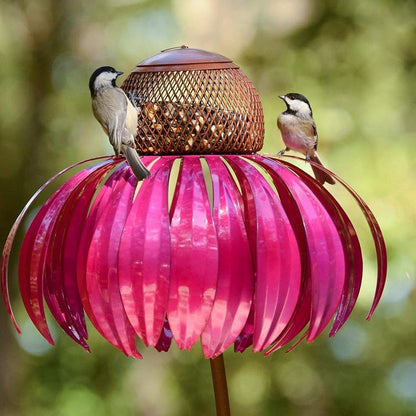 Decorative Metal Flower Garden Bird Feeder Outdoor Hanging Birdseed Feeder