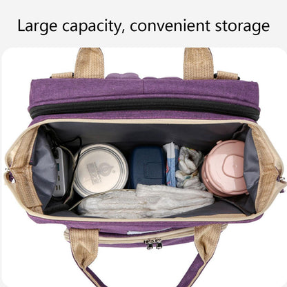 Foldable Travel Backpack with Built In Portable Rest Mat and Storage Compartments - Grey