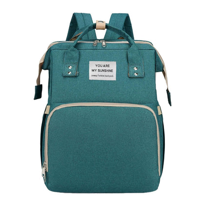 Foldable Travel Backpack with Built In Portable Rest Mat and Storage Compartments - Grey