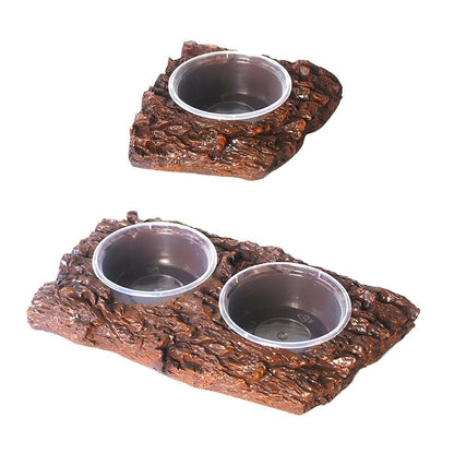 Resin Landscaping Reptiles Bowl Feeder Feeding Water Terrarium Bowls Geckos Dish - Single