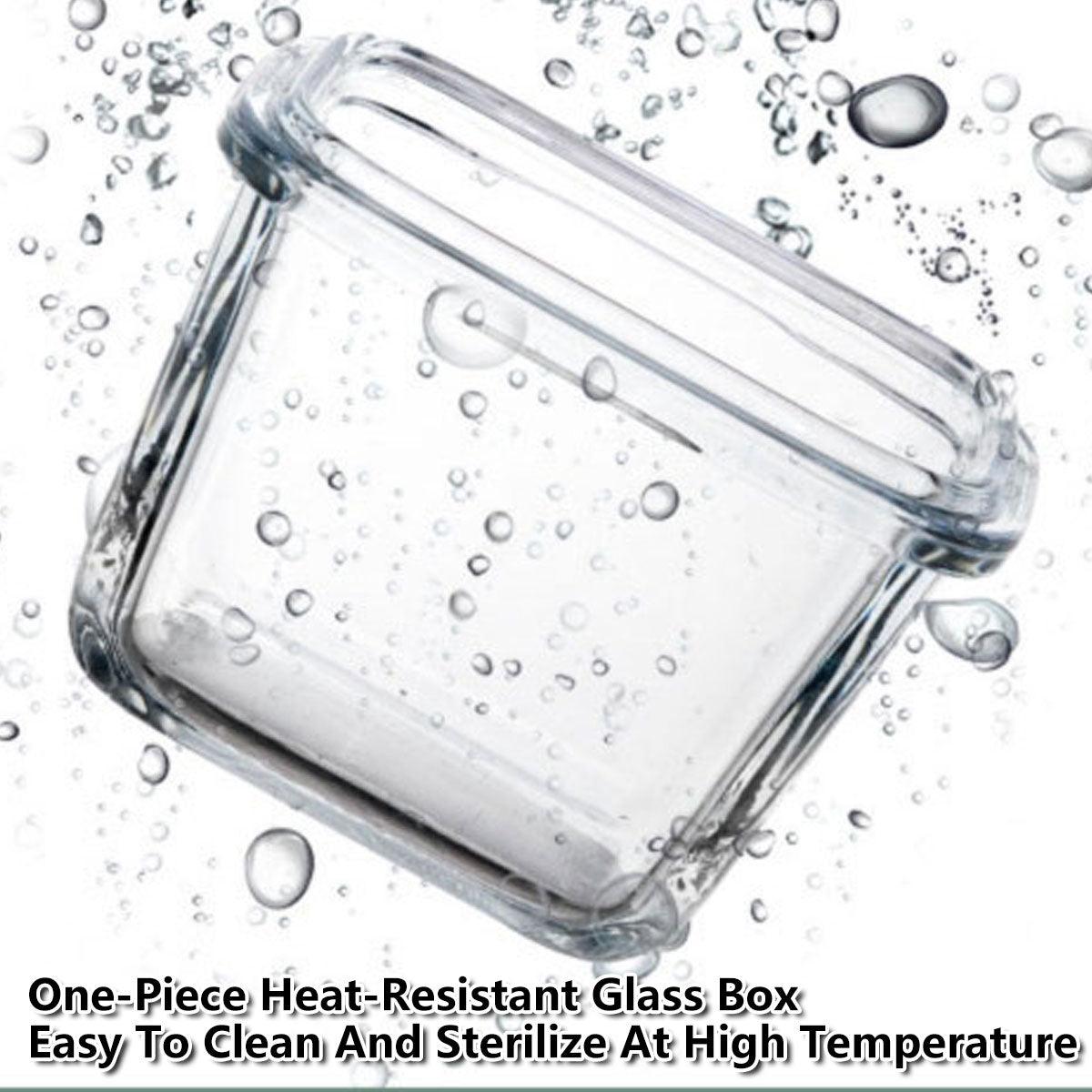 2pcs Glass Food Lunch Box Portable Fresh Seal Storage Container for Meal