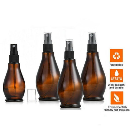 30-100Ml Amber Glass Essential Oil Spray Roller Bottles Mist Sprayer Containers - 100 ML 5PCS