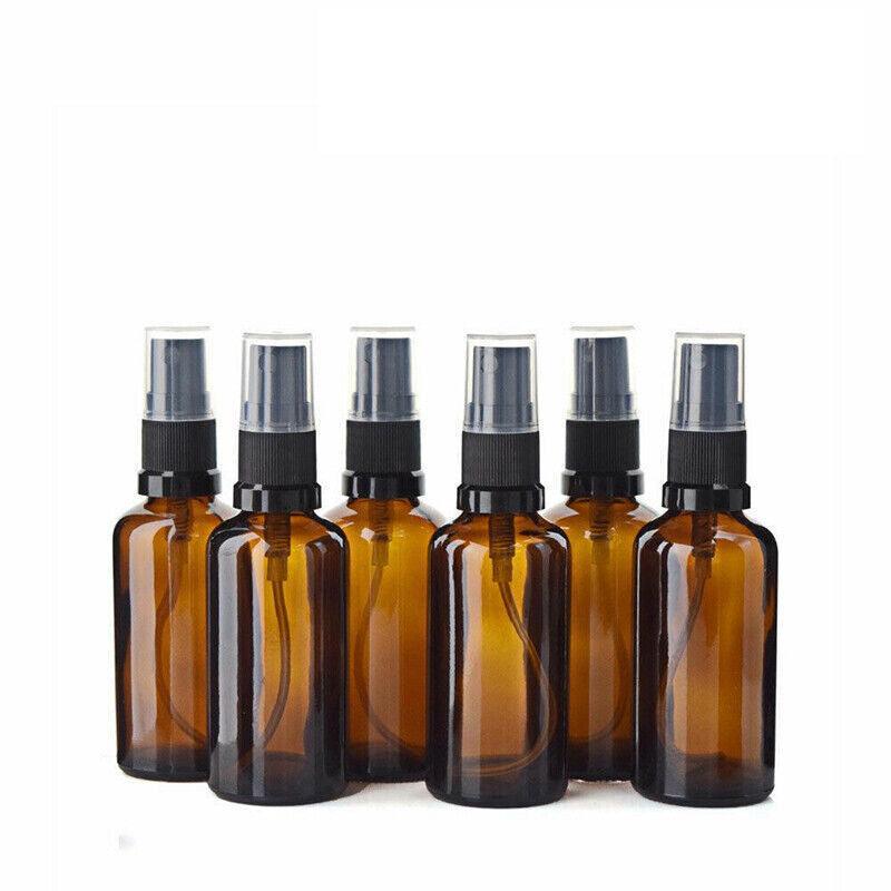 30-100Ml Amber Glass Essential Oil Spray Roller Bottles Mist Sprayer Containers - 100 ML 5PCS