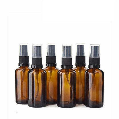 30-100Ml Amber Glass Essential Oil Spray Roller Bottles Mist Sprayer Containers - 50 ML 5PCS