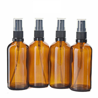 30-100Ml Amber Glass Essential Oil Spray Roller Bottles Mist Sprayer Containers - 50 ML 5PCS