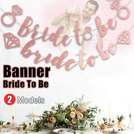 Bride To Be Rose Gold Banner Diamond Wedding Bridal Shower Hens Party Decoration - Diamond Ring