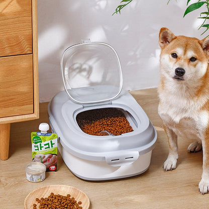 Large Capacity Pet Food Storage Box Foldable Design with Seal Lid - Grey
